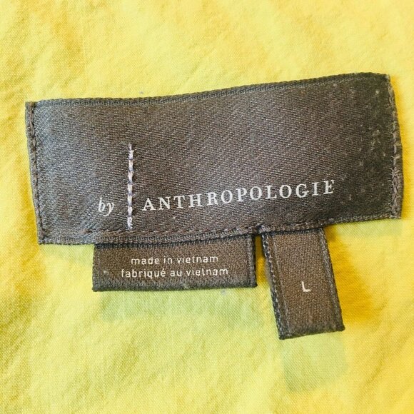 ANTHROPOLOGIE Janey Gray/Blue Neon Yellow Teddy Fuzzy Pullover Fleece Large - Picture 14 of 14